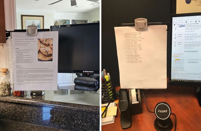 Keep Your Eyes All On One Level With This Monitor Mount Document Clip 