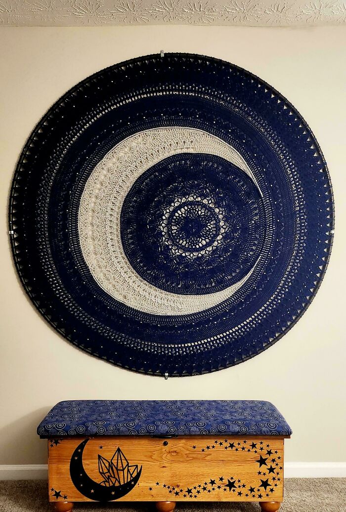 I'm Really Proud Of The Moon Mandala I Made. <3 It's 6ft Wide!