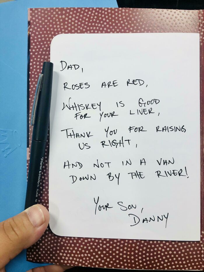 On My Way To Visit Dad So I Got Him A Card. I’m Not A Poet, But This Should Do. Happy Father’s Day Gents