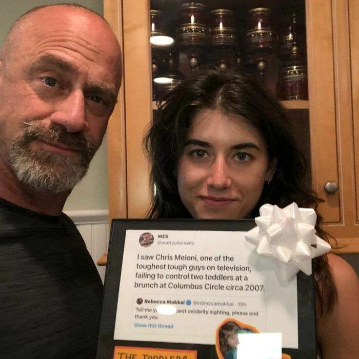 Christopher Meloni Receiving A Father’s Day Gift From His Daughter