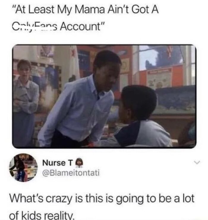 Kid making a witty comment in a classroom, reflecting the epic comment god theme.