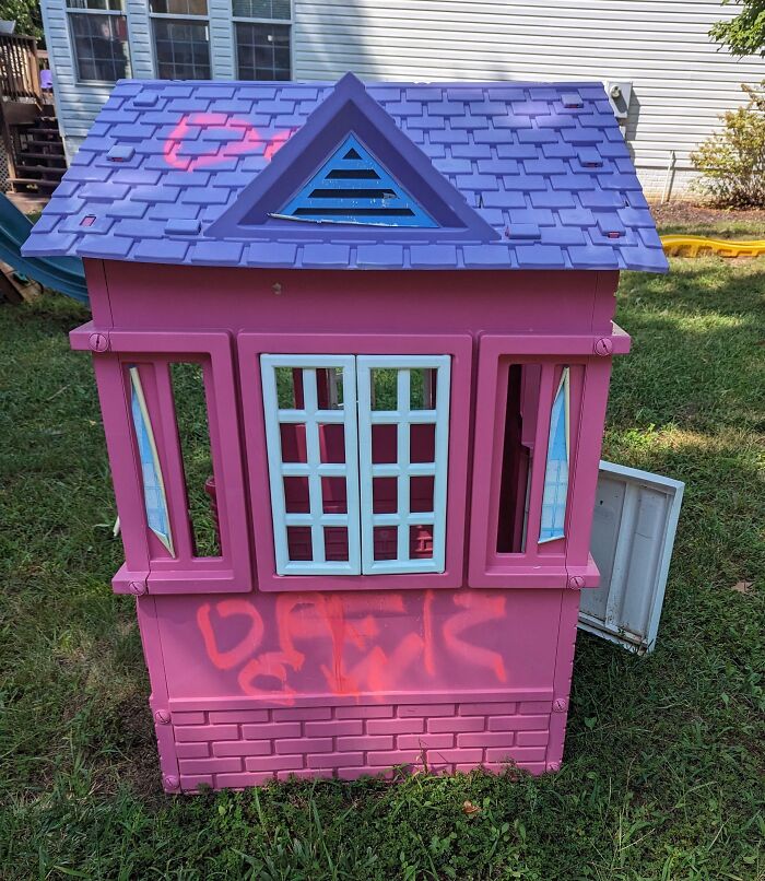 Neighbors Had A Party And Some High Schooler Tagged My Daughter's Playhouse