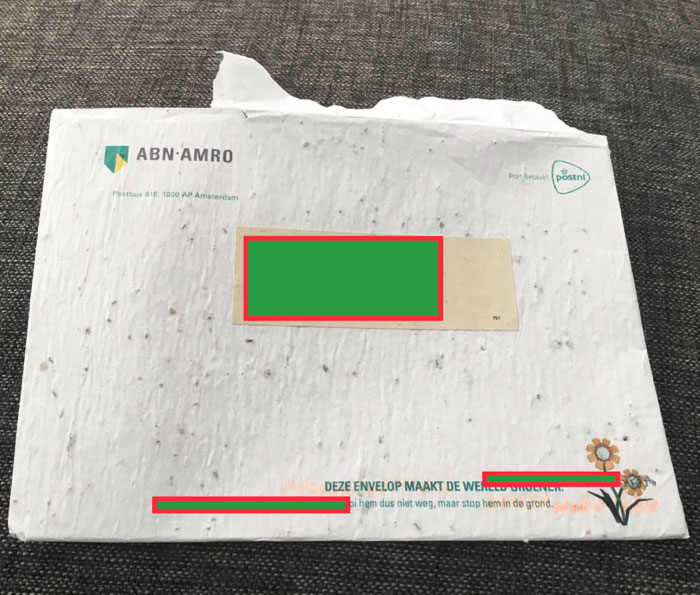 My Bank Uses An Eco-Friendly Envelope That You Can Put In The Ground, And The Flower Seeds Within The Paper Will Grow