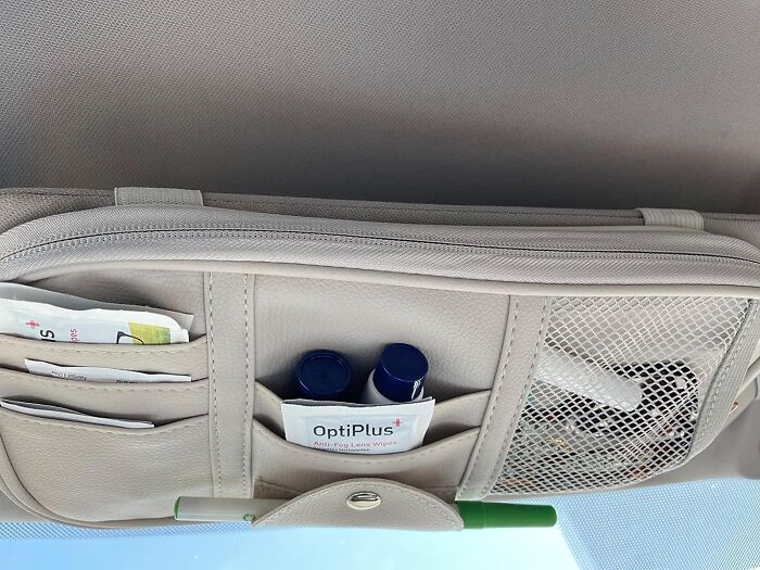 This Sun Visor Organizer Will Keep Every Passanger Princess Well Stocked