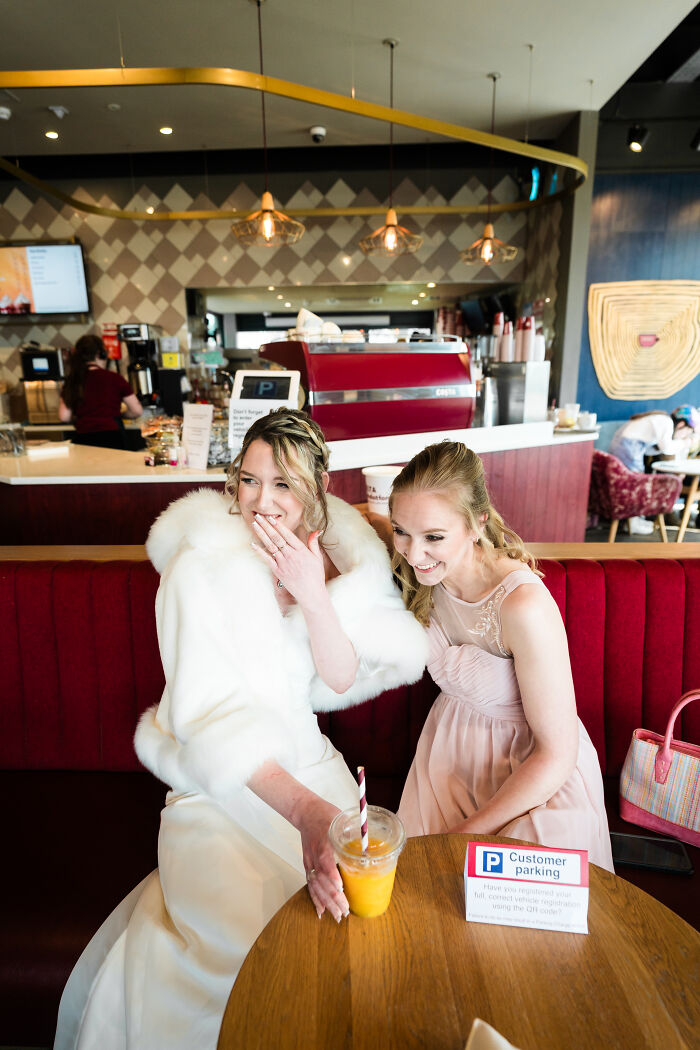 I Captured The Bride Visiting Costa Coffee On The Way To Her Wedding