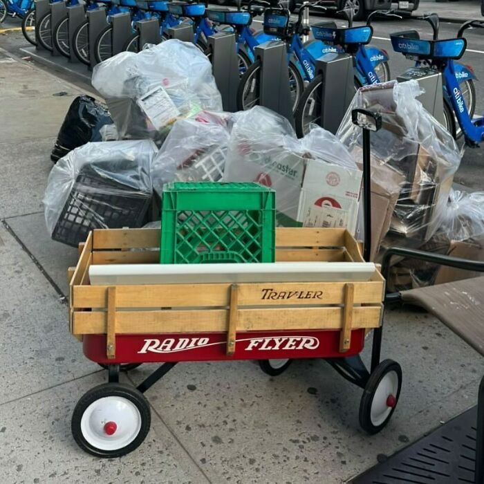 Classic! Red Radio Flyer Wagon On Bleecker And 1st!