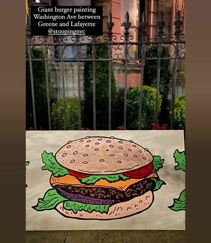 Oh You Know, Just Your Regular Ol’ Stooping Hamburger Painting