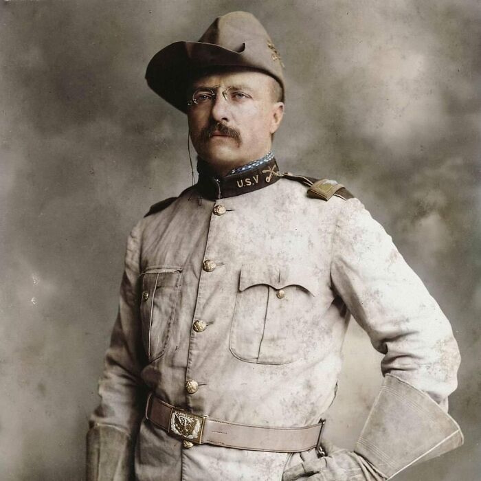 Colonel Theodore Roosevelt Wearing His Rough Riders Uniform, C. 1898. He Would Become The 26th President Of The United States In 1901