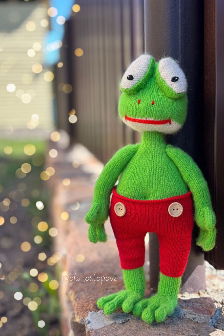 🐸 Do You Want To Knit A Crazy And Cool Frog For Yourself Or Your Loved Ones? 🐸 Then This Pattern Is For You. This Is A Flat Knit On Two Needles, Not In A Round. Simple And Fast!