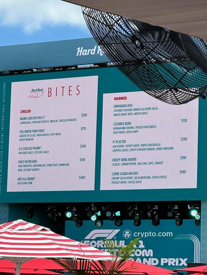 The Menus From Formula 1 Have Gone Viral For All The Wrong Reasons, Here&rsquo;s How People Reacted