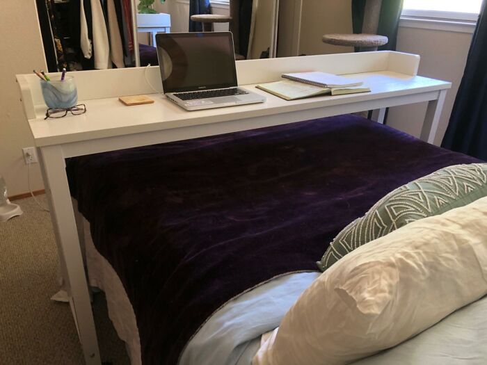 We Might Never Leave Our Bed Again If We Get Our Hands On This Overbed Table With Wheels 