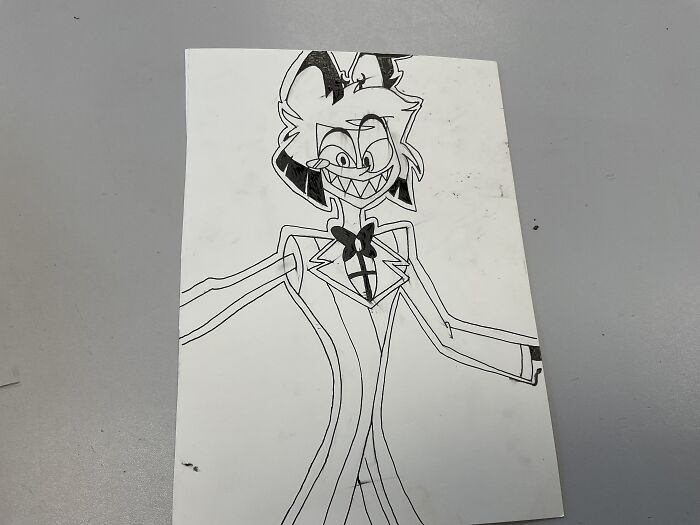 A Beautiful Drawing Of Alastor (Idk Why But I Love Drawing This Scene) But The Lineart Smudged Argh