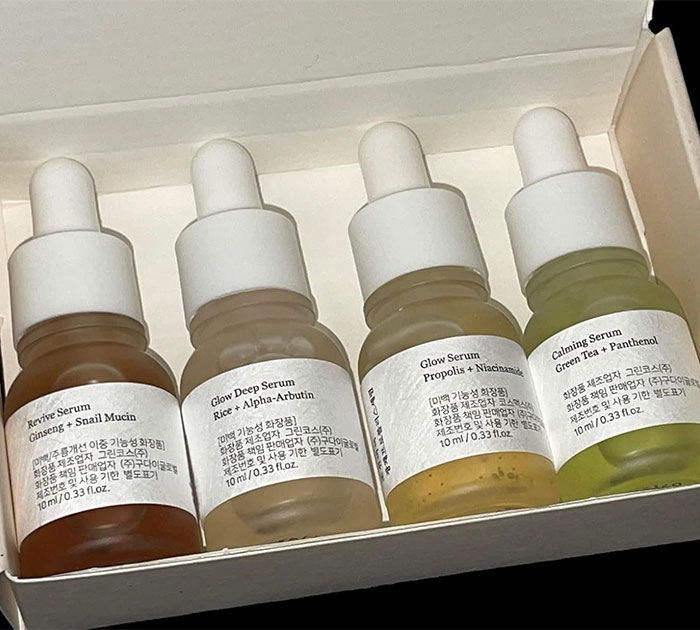 Side-by-side "Then" and "Now" comparison of improved skin, illustrating affordable skincare results.