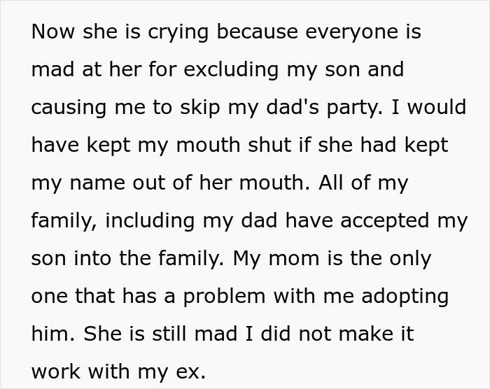 Mom Has Problem With Man Adopting His Son, He Skips Family Gathering In Response