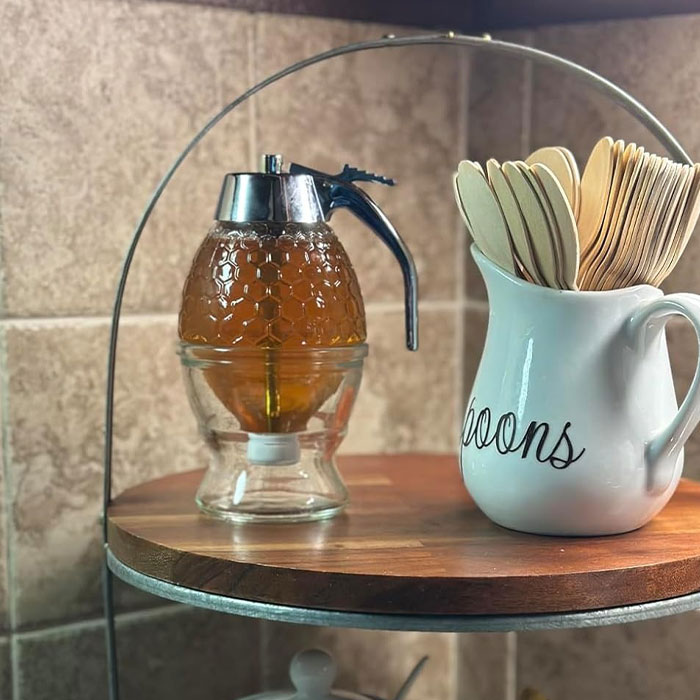  No Drip Glass Honey Dispenser : Because Busy Bees Don't Have Time To Clean Up Sticky Messes