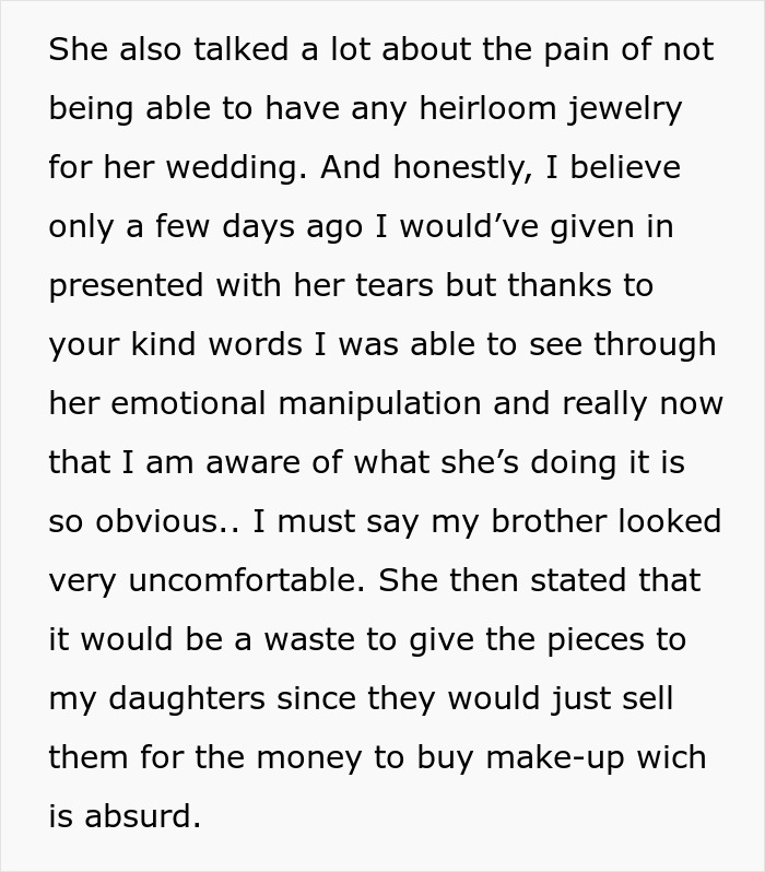 Internet Helps Woman To See Right Through Future SIL&rsquo;s Manipulation After She Demands Heirloom