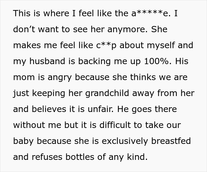 MIL Feels Entitled To Fat Shame DIL Who Just Gave Birth, It Backfires When She Stops Visiting MIL Feels Entitled To Fat Shame DIL Who Just Gave Birth, It Backfires When She Stops Visiting