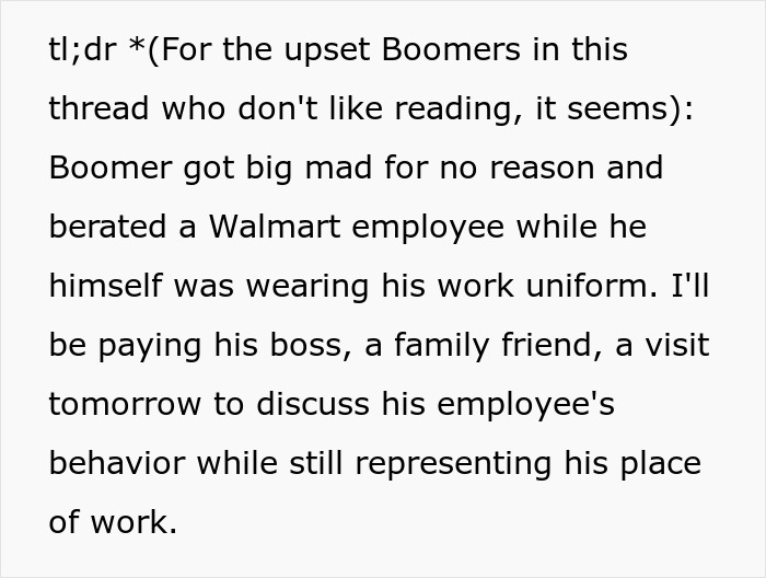Boomer Thinks He Can Disrespect Cashier, Passerby Decides To Meet Him At His Job For A Lesson