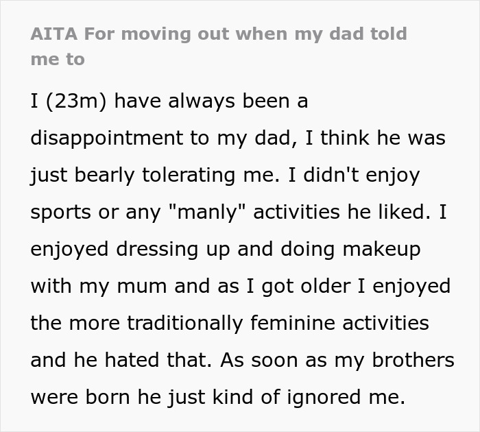 "Am I The Jerk For Moving Out When My Dad Told Me To?"