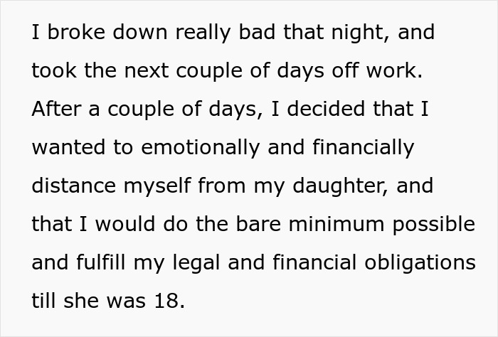 Man Is Extremely Hurt By Daughter Saying She Likes Mom's New BF Better, Removes Her From His Life