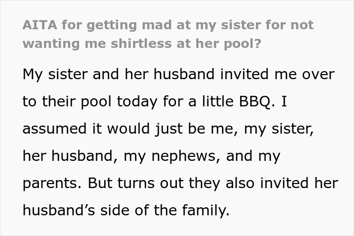 Woman’s Transphobic Request Makes Brother Leave Pool Party Early, She Accuses Him Of Causing Drama Woman’s Transphobic Request Makes Brother Leave Pool Party Early, She Accuses Him Of Causing Drama