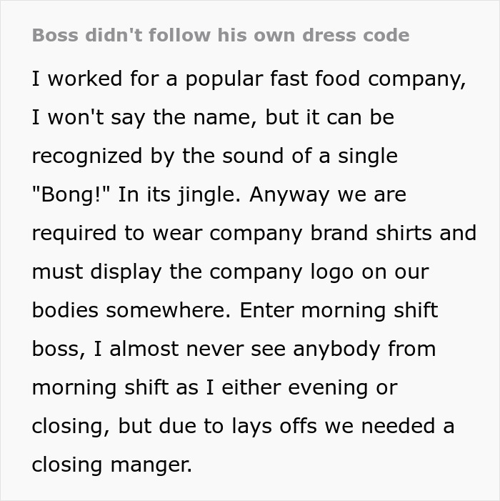 Boss Enforces A Dress Code Without Actually Reading It, Regrets It When Worker Retaliates