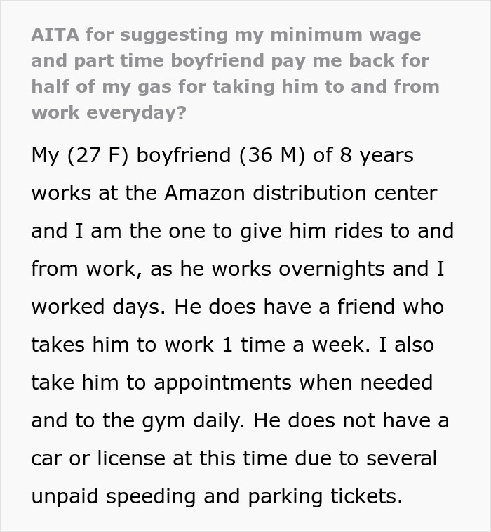 Woman Gets A Reality Check About Her &lsquo;Loser&rsquo; Boyfriend Online After Asking Him To Pay For Gas