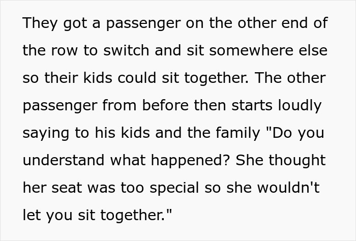 Passengers Unite Against Woman Who Wouldn't Give Up Her Aisle Seat For Family Of Five Passengers Unite Against Woman Who Wouldn't Give Up Her Aisle Seat For Family Of Five