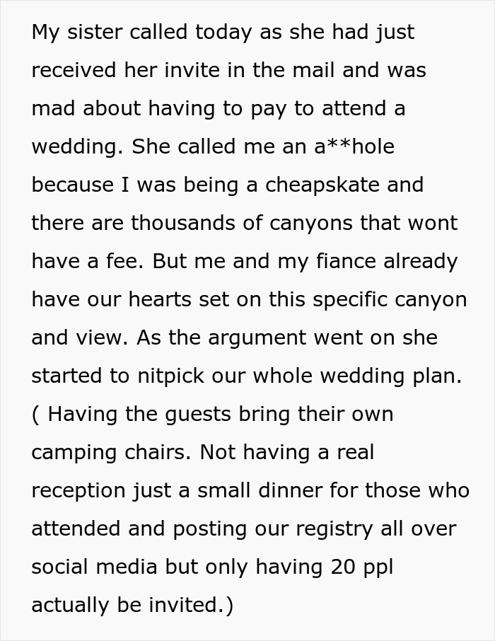 Guests Told To Pay $10 Entry Fee And Bring Chairs To Ridiculously Cheap Wedding, Call Couple Out