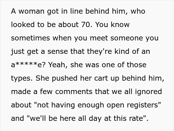 Man Ruins Karen's Day Without Saying A Word After She Tries To Push Past Him To Skip The Line Man Ruins Karen's Day Without Saying A Word After She Tries To Push Past Him To Skip The Line