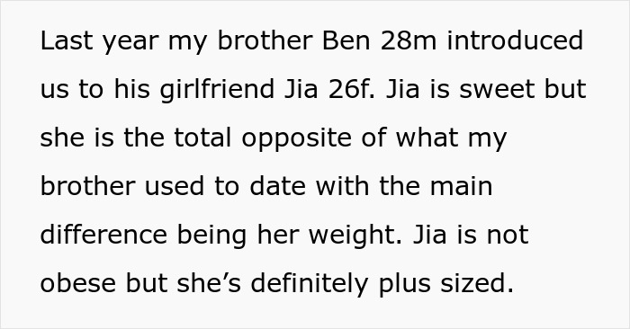 Man&rsquo;s GF Harshly Judged By Family For Her Weight, She Gets Angry When His Sister Tells Her The Truth