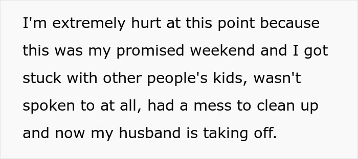 Text message expressing disappointment during a surprise weekend planned for Mother's Day.