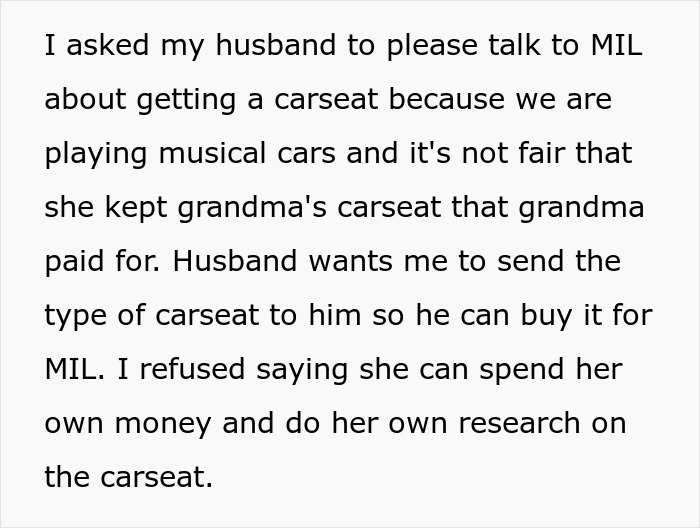 New Mom Complains About MIL Not Buying A Car Seat On Her Own Dime, Gets A Reality Check Online