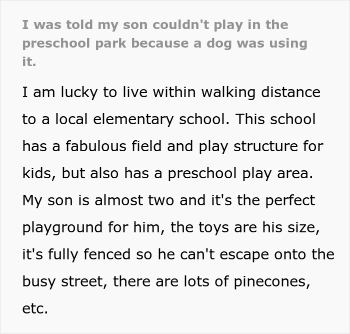 Pregnant Mom Forced To Take 2YO On 40-Minute Walk As Dog Owners Refused To Let Her Use Public Park Pregnant Mom Forced To Take 2YO On 40-Minute Walk As Dog Owners Refused To Let Her Use Public Park