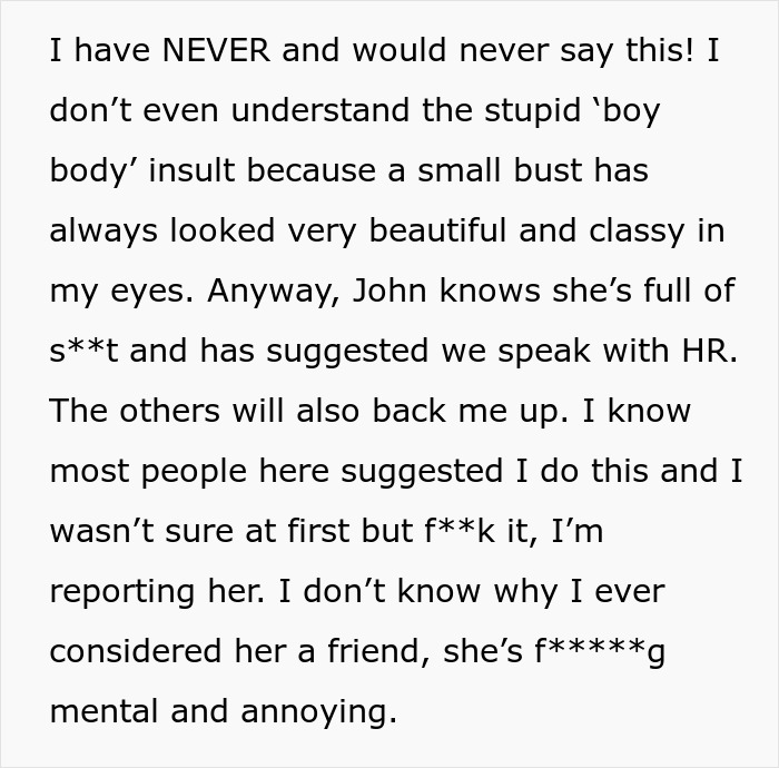 Coworker Keeps Mocking Woman Over Her Large Chest, It Finally Backfires On Her