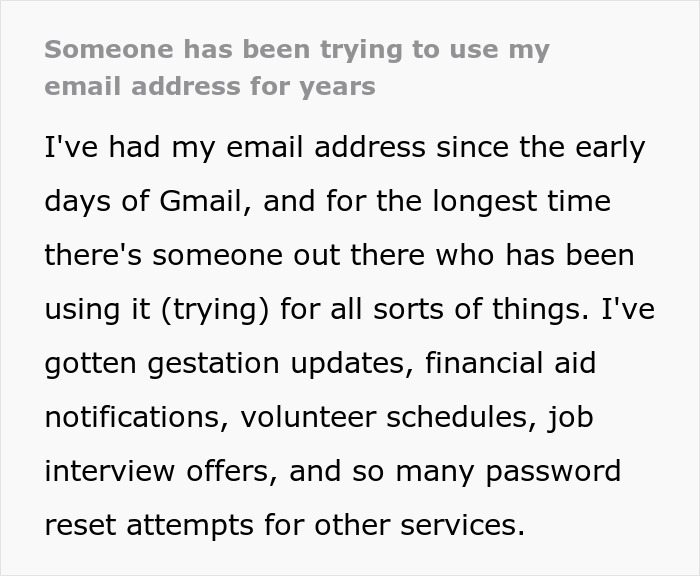 Woman Gets Petty Revenge On Stranger Who’s Been Using Her Email Address For Years Woman Gets Petty Revenge On Stranger Who’s Been Using Her Email Address For Years