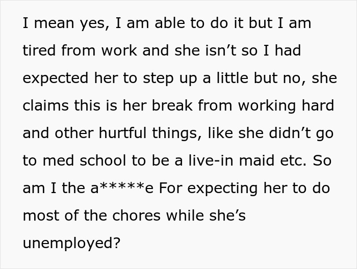 Woman Shuts Down BF&rsquo;s Demands: &ldquo;Didn&rsquo;t Go To Med School To Be A Live-In Maid&rdquo;