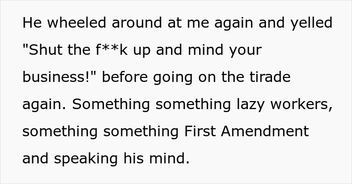Boomer Thinks He Can Disrespect Cashier, Passerby Decides To Meet Him At His Job For A Lesson