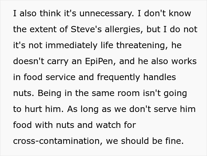 Man Puts Friend's Food Allergies Above Spouse's, So They Refuse To Get Rid Of Allergens At Home