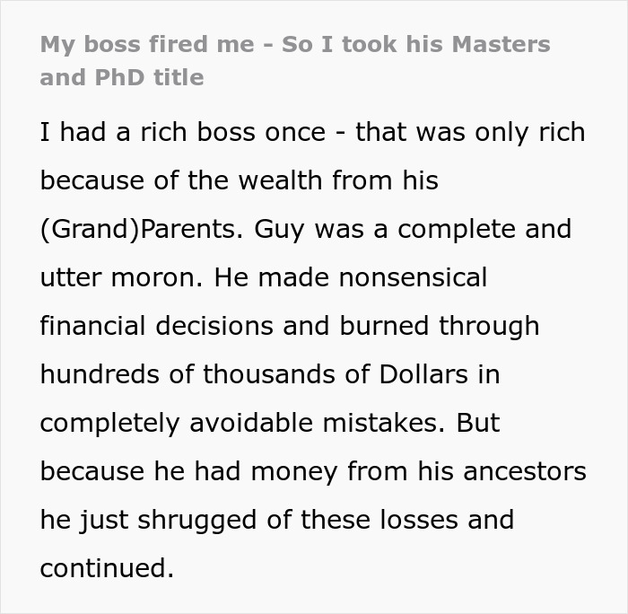 Employee Suspects Dumb Former Boss Couldn&rsquo;t Possibly Have Earned His Degrees, Exposes Him