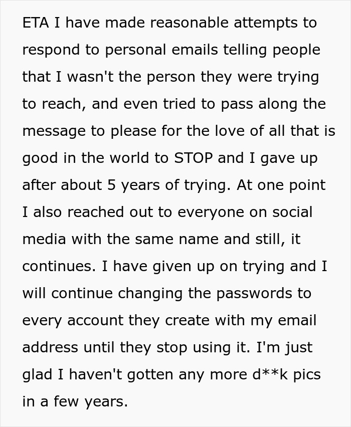 Woman Gets Petty Revenge On Stranger Who’s Been Using Her Email Address For Years Woman Gets Petty Revenge On Stranger Who’s Been Using Her Email Address For Years