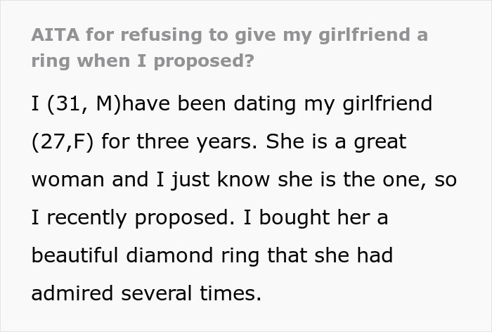 &ldquo;Asked Me Where &lsquo;The Real Ring&rsquo; Is&rdquo;: GF Refuses To Say Yes Because Of A Diamond Ring
