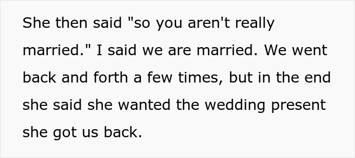 Aunt Asks Couple To Return Wedding Gift Because She Doesn&rsquo;t View Their Marriage As Real 