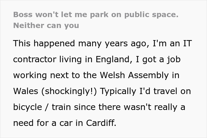 Employee Is Threatened With Termination For Parking In Public Space, Ensures Boss Can’t Park Either Employee Is Threatened With Termination For Parking In Public Space, Ensures Boss Can’t Park Either