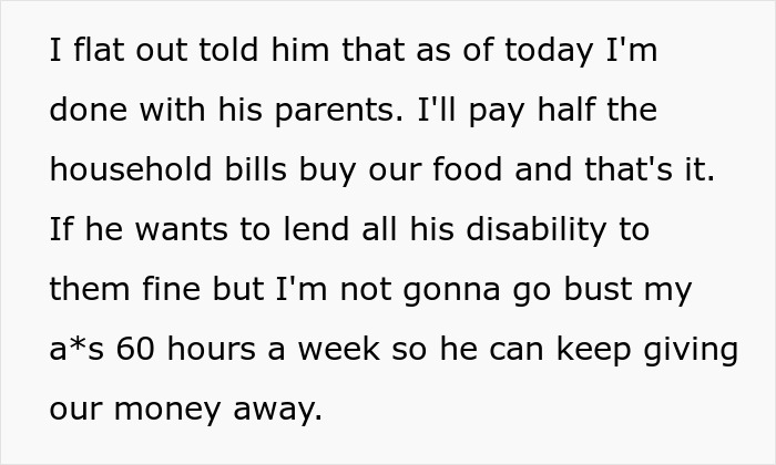 Sole Breadwinner Decides To Separate Finances After Husband Keeps Giving Their Money Away