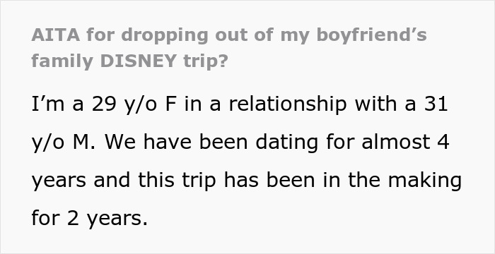 Guy Shames GF After Finding Out The Reason She Refuses To Go On A Disney Trip With His Family