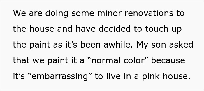 Guy Decides Not To Change Color Of The House He Bought, His Teen Son Struggles With It Years Later