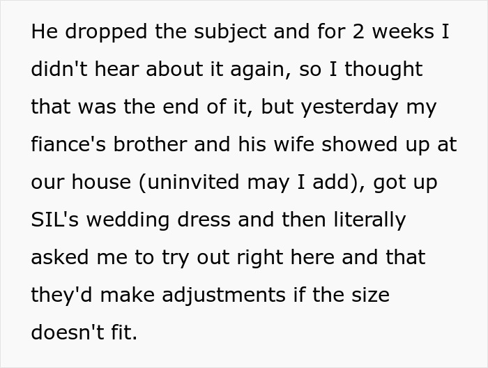 Bride Refuses To Wear BIL&rsquo;s Wife&rsquo;s Dress, Fears For Her Safety When He Becomes Unhinged