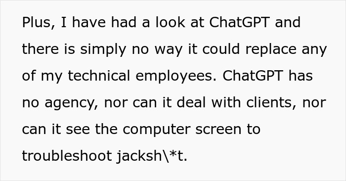 Middle Manager Thinks ChatGPT Can Replace Employees, Turns Out It Can Only Replace Him Middle Manager Thinks ChatGPT Can Replace Employees, Turns Out It Can Only Replace Him