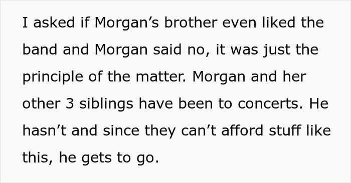 Girl With Several Siblings Is Upset After Mom Says Her Birthday Concert Tickets Will Go To Her Bro